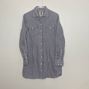 LEVI’S Women’s Western Pearl Snaps Checkered Shirt Dress Size S